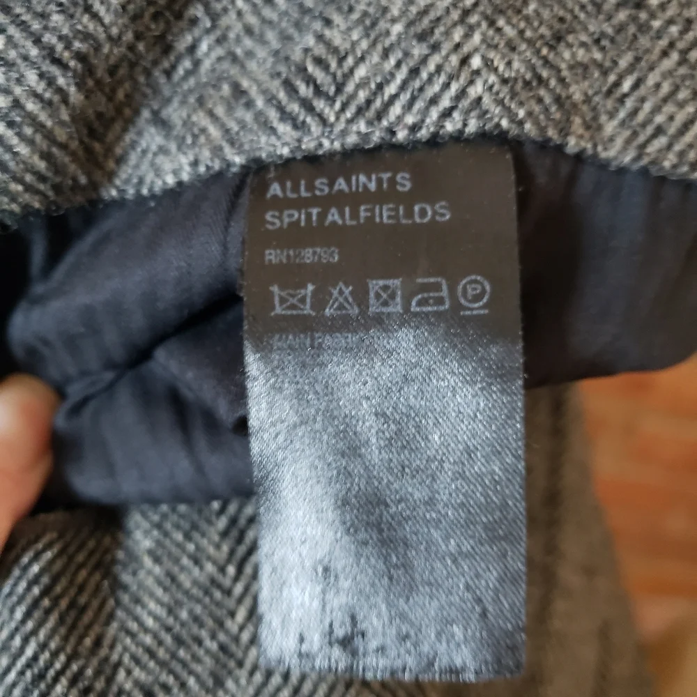 All Saints Wool Herringbone Bramston Coat